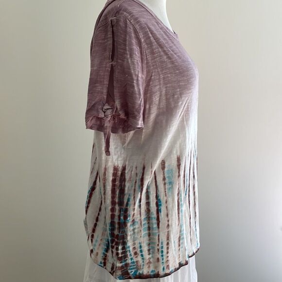 NWT Sonoma T-shirt with double sleeve openings and ties women’s large - Picture 2 of 8